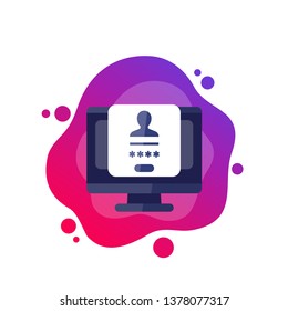 login form, authentication vector icon