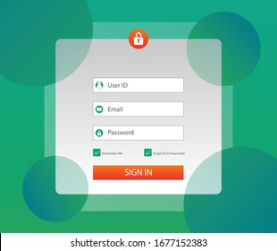 Login form design. Web log in user interface for your mobile app, UI, UX, Registration form, Mobile login screen and sign up page for the site and mobile application, Sign In page, Website log in Page