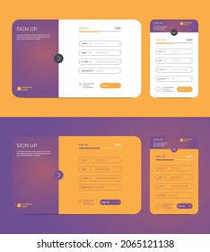 Login form design. Web log in user interface for your mobile app, UI, UX, Registration form, Mobile login screen and sign up page for the site and mobile application, Sign In page, Website log in Page svg