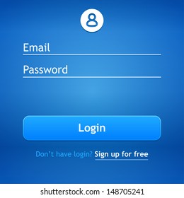 Login form. Eps 10