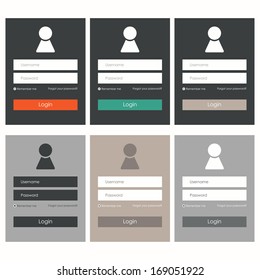 Login form. Flat design. Vector illustration