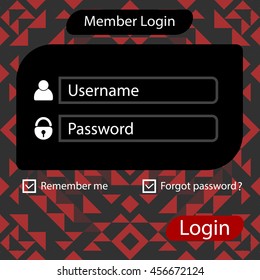 Login form. Flat design. Vector illustration