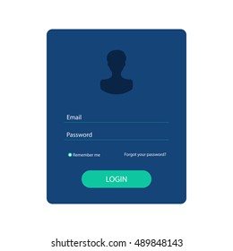 Login form. Flat design. Vector illustration
