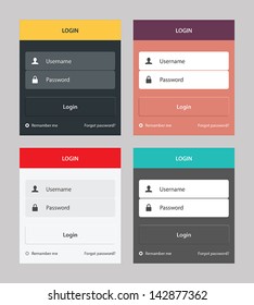 Login form, flat UI design