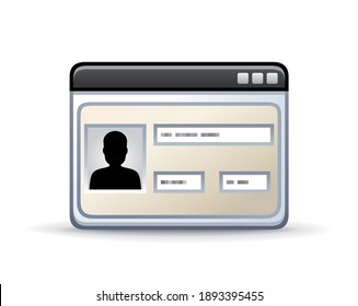 Login form icon. Account user to identity. Sign in authentification with username and password fields. Log screen on website. Professional vector icon.