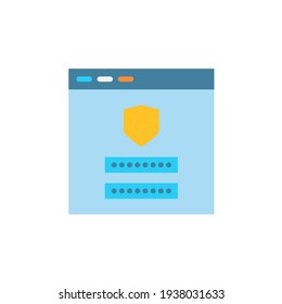 Login form icon in flat style. Flat icon vector