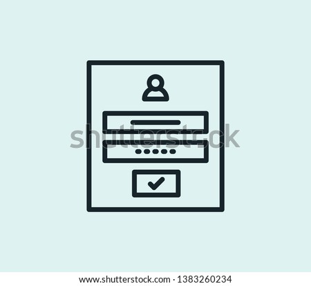 Login form icon line isolated on clean background. Login form icon concept drawing icon line in modern style. Vector illustration for your web mobile logo app UI design.