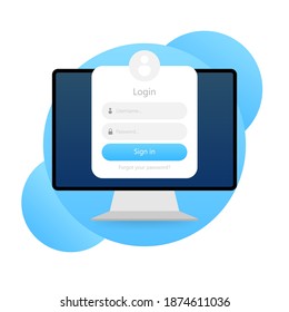 Login form icon. Login form page. Vector illustration.