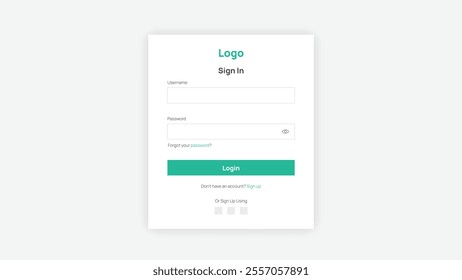 Login form landing page design, User login page design for mobile and website template.