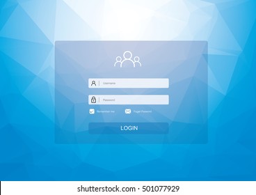 Login User Modern Screen Design For Mobile App And Web Gradient Website  Element Stock Illustration Illustration Of Background, Connection:  150379734 