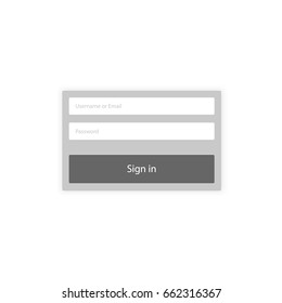 Login form menu with simple line icons. Website element for your web design. Eps10 vector illustration.