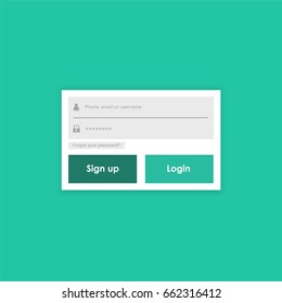 Login form menu with simple line icons. Website element for your web design. Eps10 vector illustration.