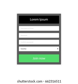 Login form menu with simple line icons. Website element for your web design. Eps10 vector illustration.