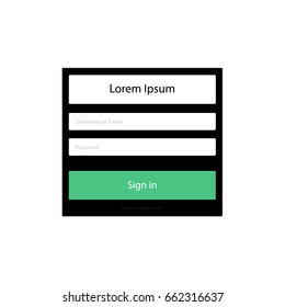 Login form menu with simple line icons. Website element for your web design. Eps10 vector illustration.