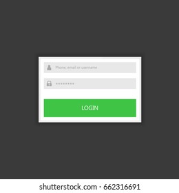 Login form menu with simple line icons. Website element for your web design. Eps10 vector illustration.