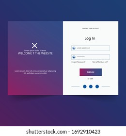 Login form menu for website and mobile app | Login form menu for website and mobile app