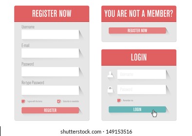 Login form in modern flat UI design