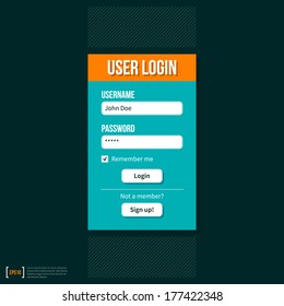 Login form on dark background. EPS10.