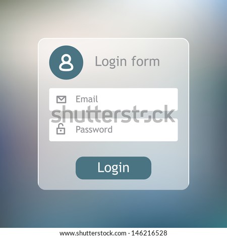 Login form page. Eps 10