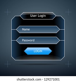 Login form page. Vector illustration. Eps 10.