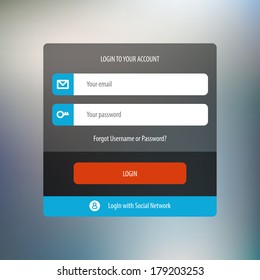 Login form page. Vector illustration. Eps 10.