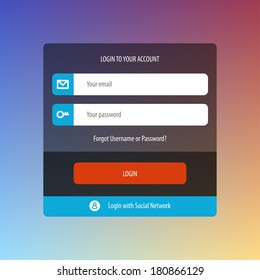 Login form page. Vector illustration. Eps 10.