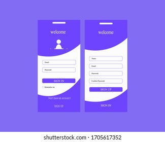 Login-Formularseite, Weblog-in-Benutzeroberfläche für Ihre mobile App, Benutzeroberfläche, UX, Registrierungsformular, Mobile Login-Bildschirm und Anmeldeseite für die Website und die mobile Anwendung, Anmelden-Seite,