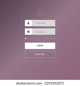 Login Form Page Web-Benutzeroberfläche violett abstrakte Skizzen Vektordesign