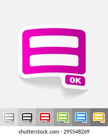 login form paper sticker with shadow. Vector illustration