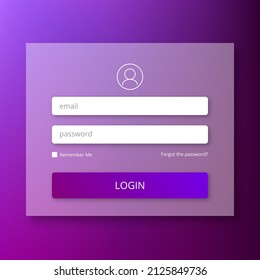 Login Form Purple Gradient Vector Template Stock Vector (Royalty Free ...