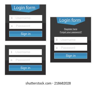 Login form in simple and complex variants for your website or e-shop