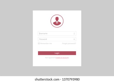 login form template, create account elements and web forms