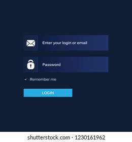 Login Form UI Design For Website and Mobile Apps. Vector Illustration Eps.10