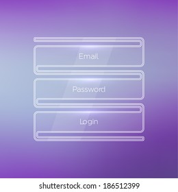 Login form ui element on a beautiful blurred background. 