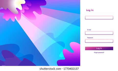 login form vector abstract sea landscape website