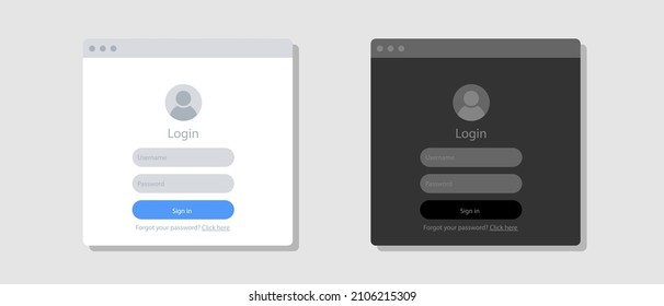 Conjunto de iconos vectoriales de inicio de sesión. Plantilla de inicio de sesión, página de conexión de cuenta de sitio web o aplicación con correo electrónico, contraseña