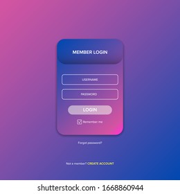 Melden Sie sich eine Webseitendesign-Vorlage an oder lassen Sie sich ein Muster erstellen. Mobile Website ui Vektorillustration Elemente Set.