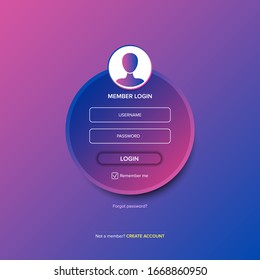 Melden Sie sich eine Webseitendesign-Vorlage an oder lassen Sie sich ein Muster erstellen. Mobile Website ui Vektorillustration Elemente Set.