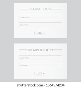 Login form for web site in flat minimalistic style with small icons.
