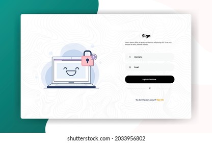 Login form for website and mobile apps design. Sign in form. Login form. Sign up page. Mobile apps login  Log in page.