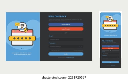 Login forms mobile and desktop template.ai