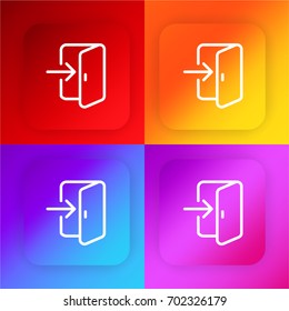 Login four color gradient app icon set