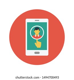 login glyph flat vector icon