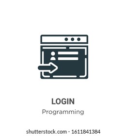 Login glyph icon vector on white background. Flat vector login icon symbol sign from modern programming collection for mobile concept and web apps design.