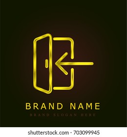 Login golden metallic logo