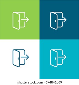 Login green and blue material color minimal icon or logo design