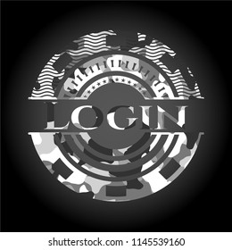 Login grey camo emblem