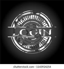 Login grey camouflaged emblem