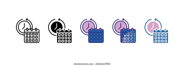 Login History Icon Set Multiple Style Collection