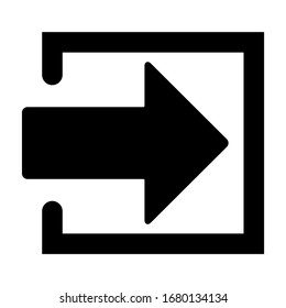 Login icon with arrow, vector flat symbol isolated on white background . Entry mark for web, app , ui